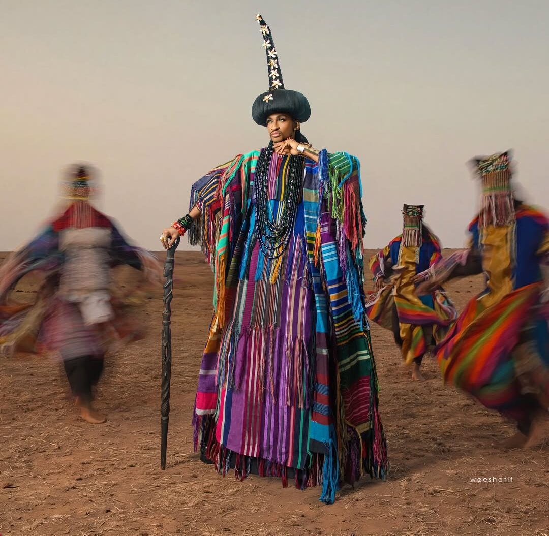 Have You Ever Seen Aso-Oke Like This? Denrele Edun’s 45th Birthday Look Is One for the Books