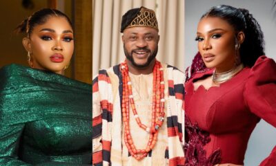 Principal cast members Mercy Aigbe, Odunlade Adekola, and Iyabo Ojo for EbonyLife Films' 2026 adaptation of The Secret Lives of Baba Segi's Wives.