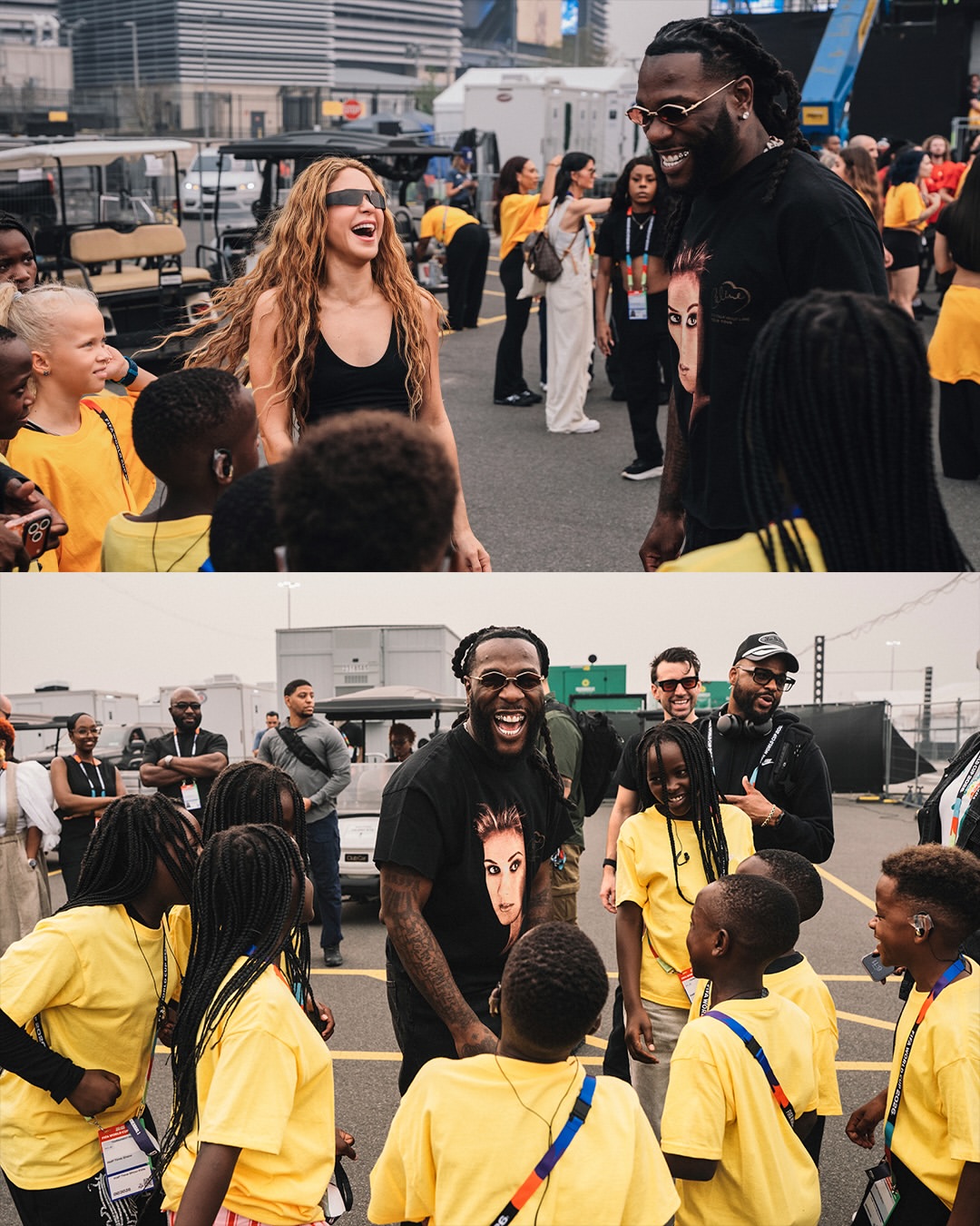 Shakira and Burna Boy linking up ahead of the 2026 FIFA World Cup Final Halftime Show