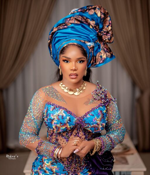 Iyabo Ojo Just Made a Strong Case for Turquoise and Purple Aso Ebi | BellaNaija