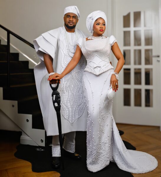 All White, All Beautiful! Veekee James & Femi Atere Celebrate Baby Eliana’s Dedication in Style