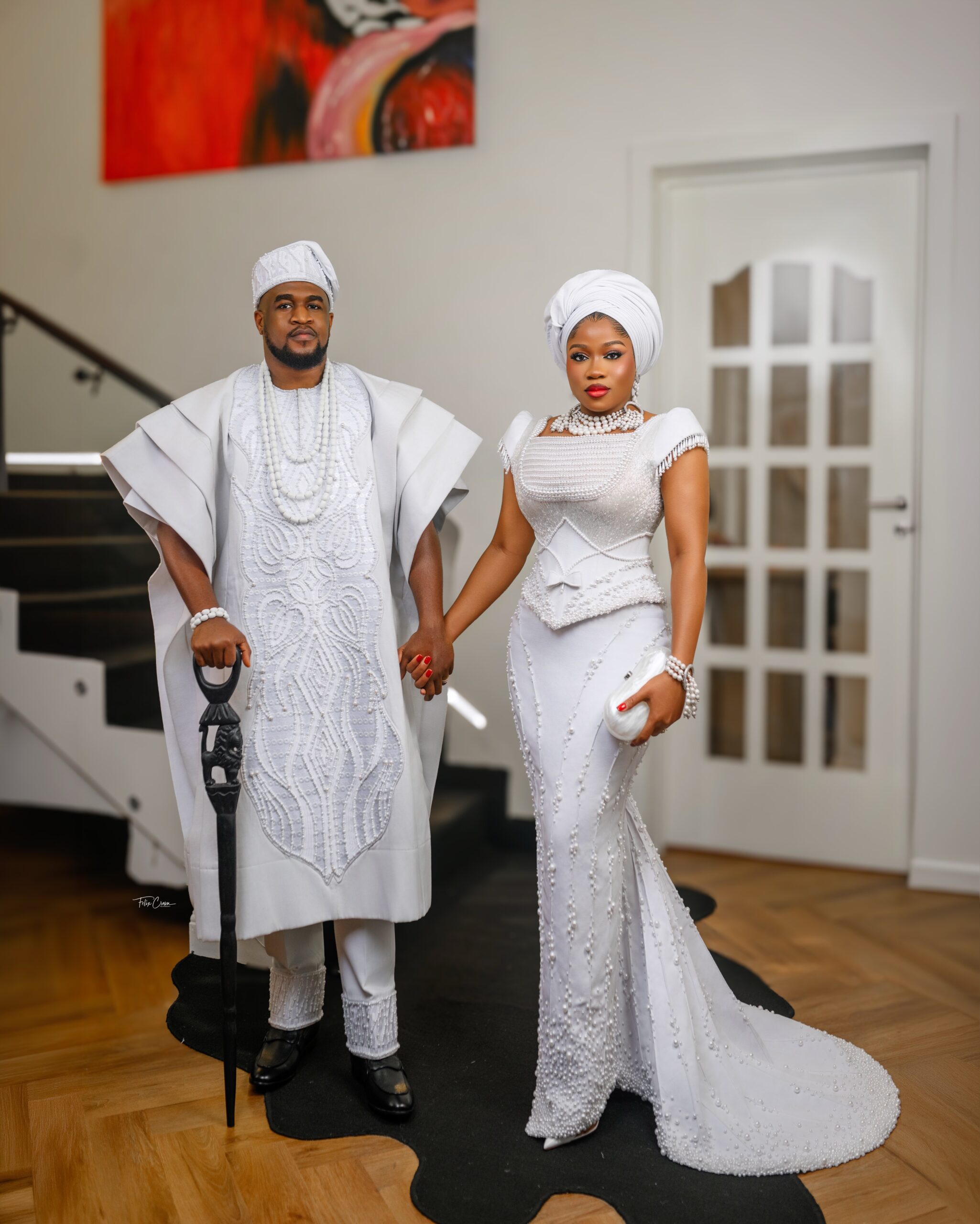 All White, All Beautiful! Veekee James & Femi Atere Celebrate Baby Eliana’s Dedication in Style