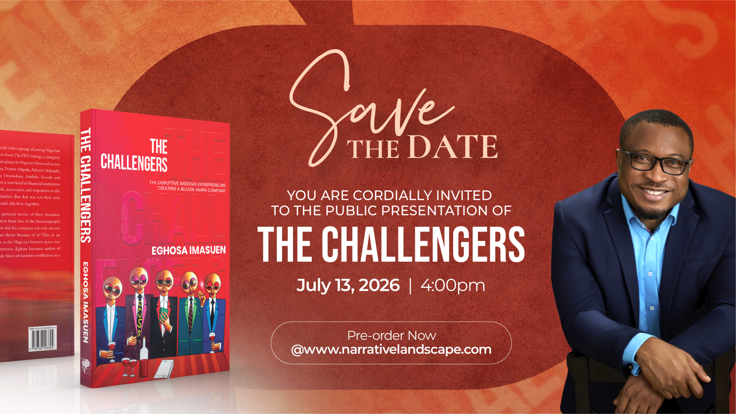 Chief Olusegun Obasanjo, Chude Jideonwo & More to Attend the Lagos Launch of Eghosa Imasuen’s “The Challengers”