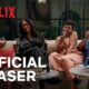 The female cast of Netflix’s Why Did I Get Married Again? share a conversational moment with wine glasses during the official trailer.