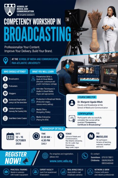 Broadcasting Competency Workshop: Professionalise Your Content, Improve Your Delivery, and Build Your Brand