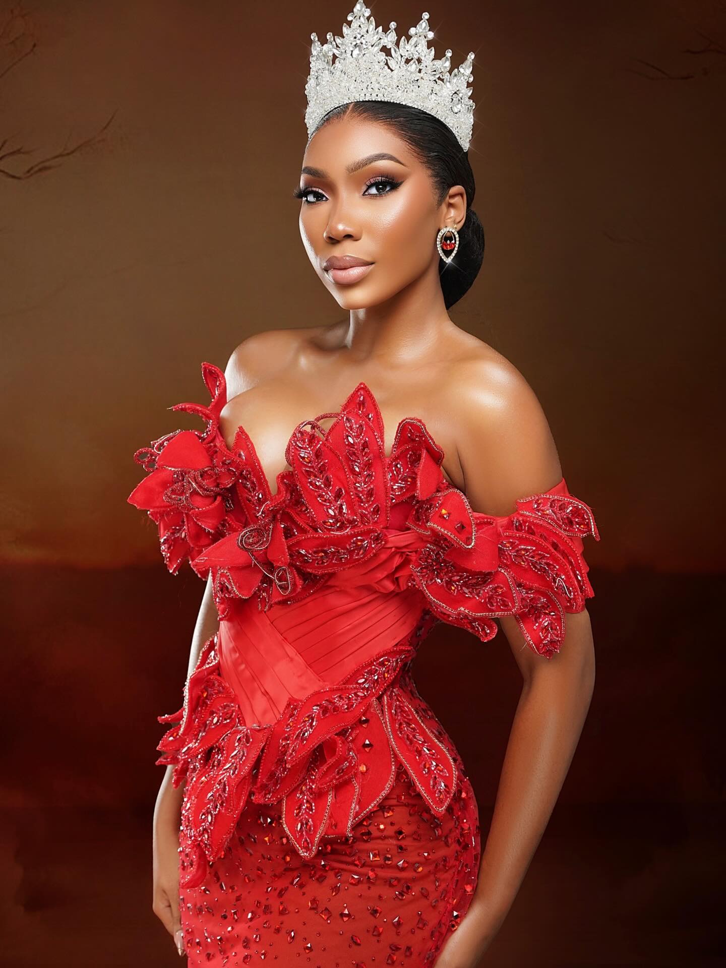 Raissa Noura Njikam in her crown and official sash as Miss World Cameroon 2026.