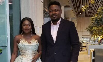 Niniola posing alongside her late husband and manager Michael Ndika at a formal event.