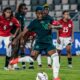 Rasheedat Ajibade kicking a penalty for Nigeria Super Falcons during the WAFCON 2026 match against Egypt in Rabat.