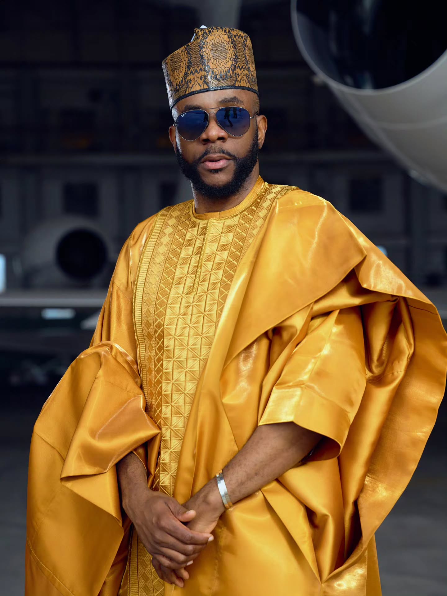 Ebuka Obi-Uchendu Looks Every Bit the Stylish Northerner in This Golden Babariga | See Photos