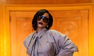 Bonang Matheba wearing dark sunglasses and burgundy lipstick at SAMAs