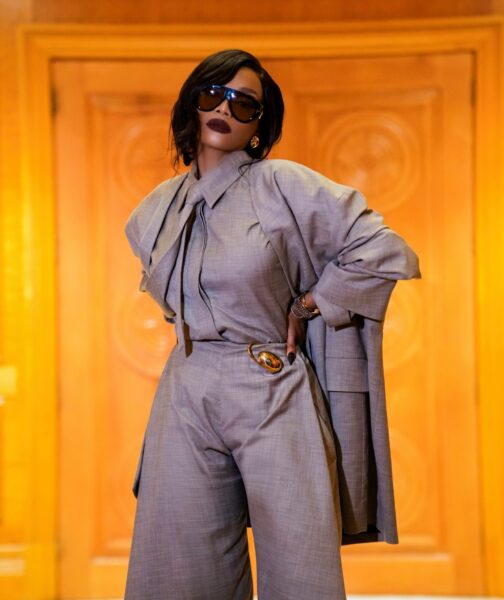 Bonang Matheba Takes on Afro Dandyism in Oversized Grey Tailoring at the 2026 SAMAs