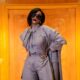 Bonang Matheba wearing dark sunglasses and burgundy lipstick at SAMAs