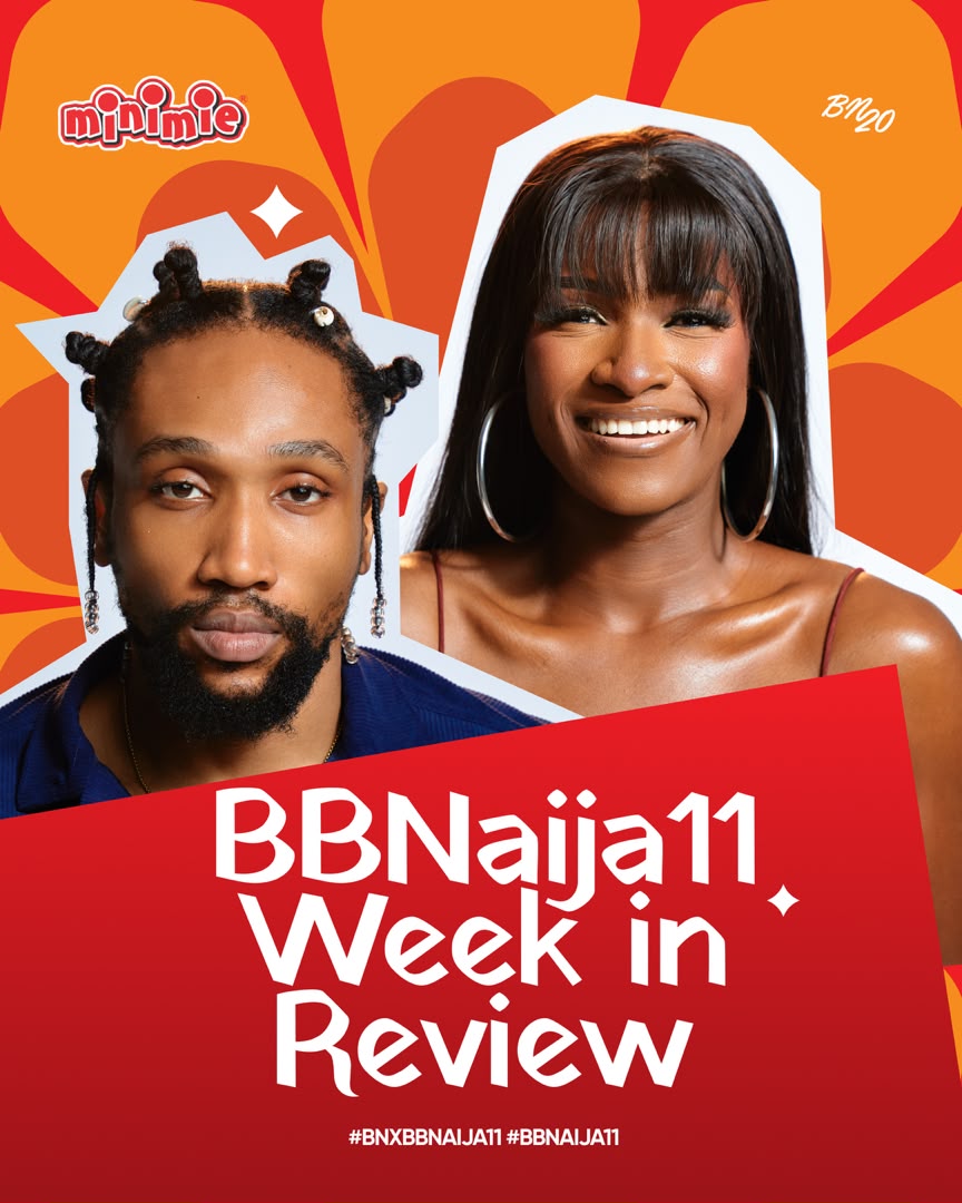 BBNaija Season 11 housemates featured on the official Week 4 recap cover powered by Minimie Chin Chin.