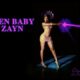 Ayra Starr wearing a pink mini dress and metallic purple Gele headpiece with pink laser light text reading Heaven Baby Ft ZAYN.