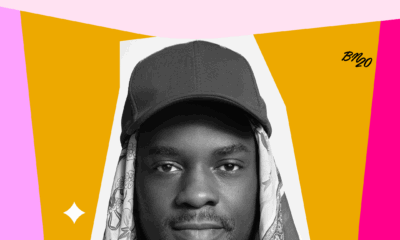 Gerard wearing a baseball cap and patterned scarf overlay with text announcing his eviction from Big Brother Naija Season 11.