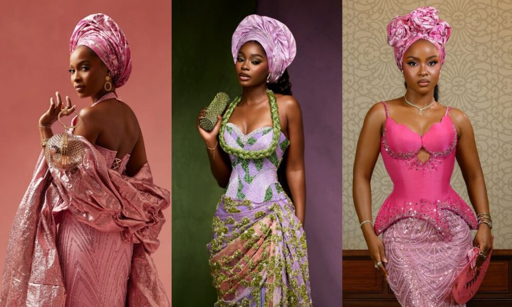 Custom Lace, Corsets & Statement Gele! See the Best Looks From Akin and Kiky’s Traditional Wedding