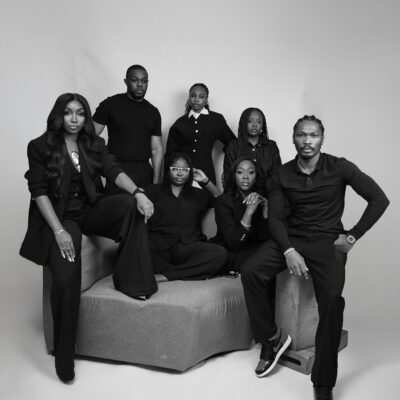 Director Fatimah Binta Gimsay, producer Nora Awolowo, and lead actors Linda Ejiofor-Suleiman, Scarlet Gomez, and Omowunmi Dada of the Guinness World Record-breaking Nollywood film Black Market