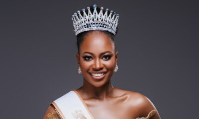 Romanda Hombir wearing her Miss World South Africa crown and sash after winning the national title.