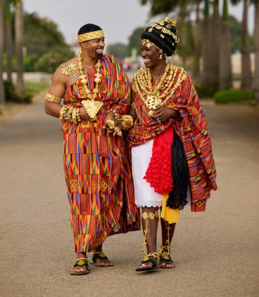 Kente, Gold & Couple Style! See Bozoma Saint John and Keely Watson’s Ghana Wedding Looks