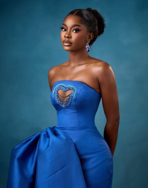 All Eyes on Dede Ashiogwu in Royal Blue at Akin Faminu & Kiky Festus’ White Wedding