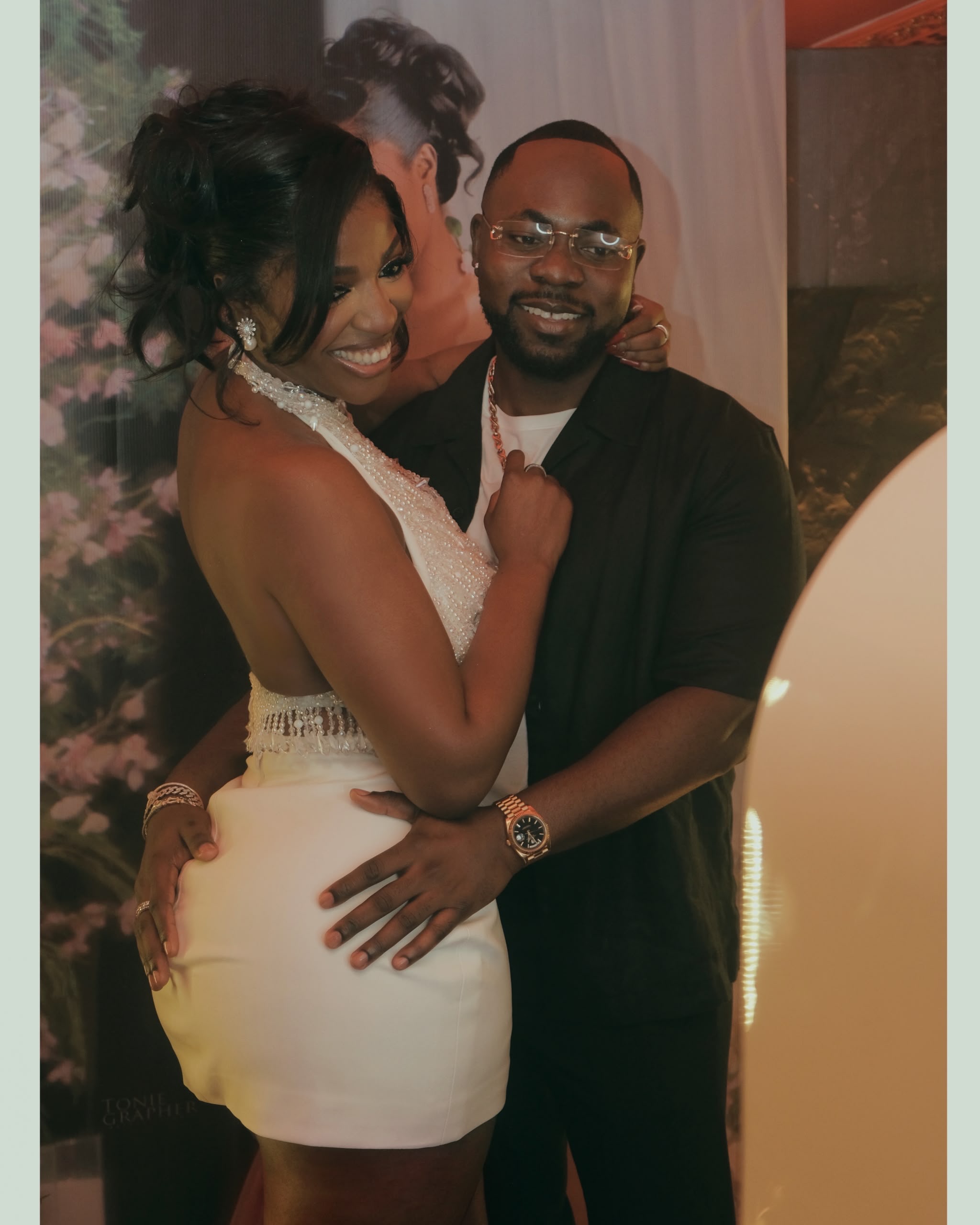 Hilda Baci smiling alongside Damilola Akinwunmi at her 31st birthday event