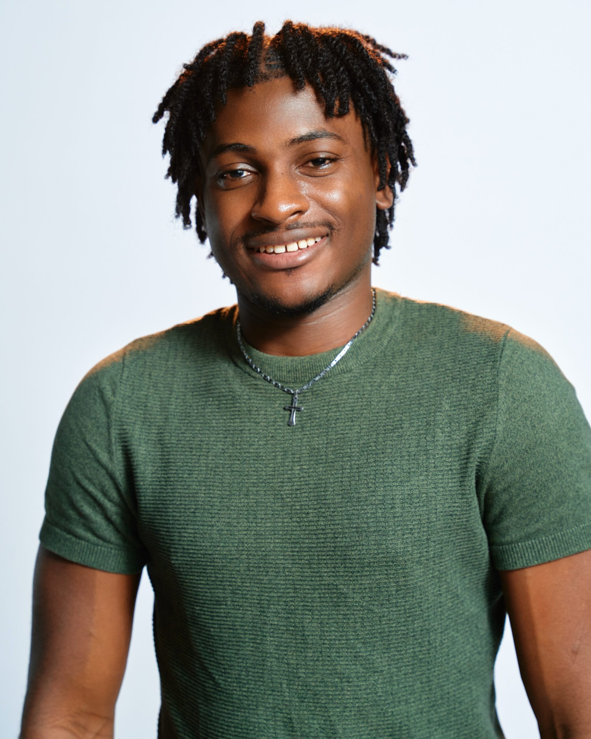 BBNaija Season 11 Week 9 Head of House Keivo wearing a green ribbed shirt