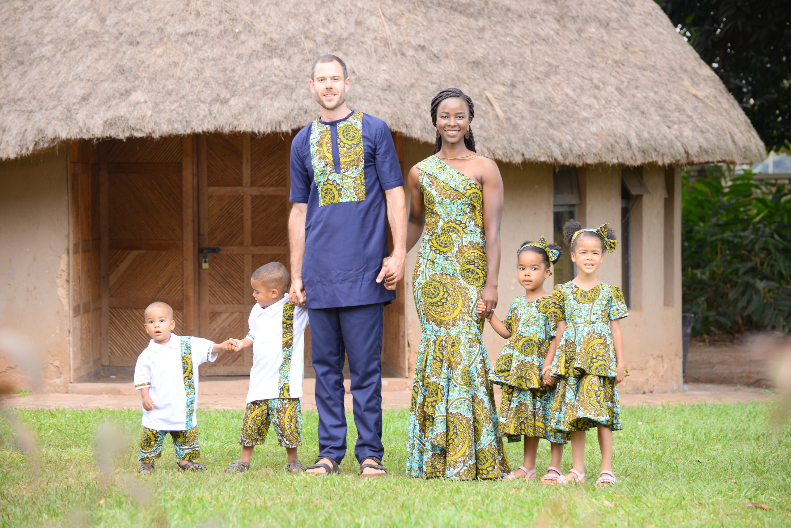 Pablo and Aanu with family in Uganda