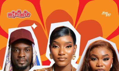 Official weekly review cover image featuring Big Brother Naija Season 11 housemates Tram, Abi, and Flora.