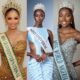 Collage featuring Miss Grand International 2026 Jihan Mohin Dimack, Miss Universe Uganda 2026 Mitchelle Daka, and Miss World Nigeria 2026 Tamunosoye Karibi-George wearing their crowns and sashes.
