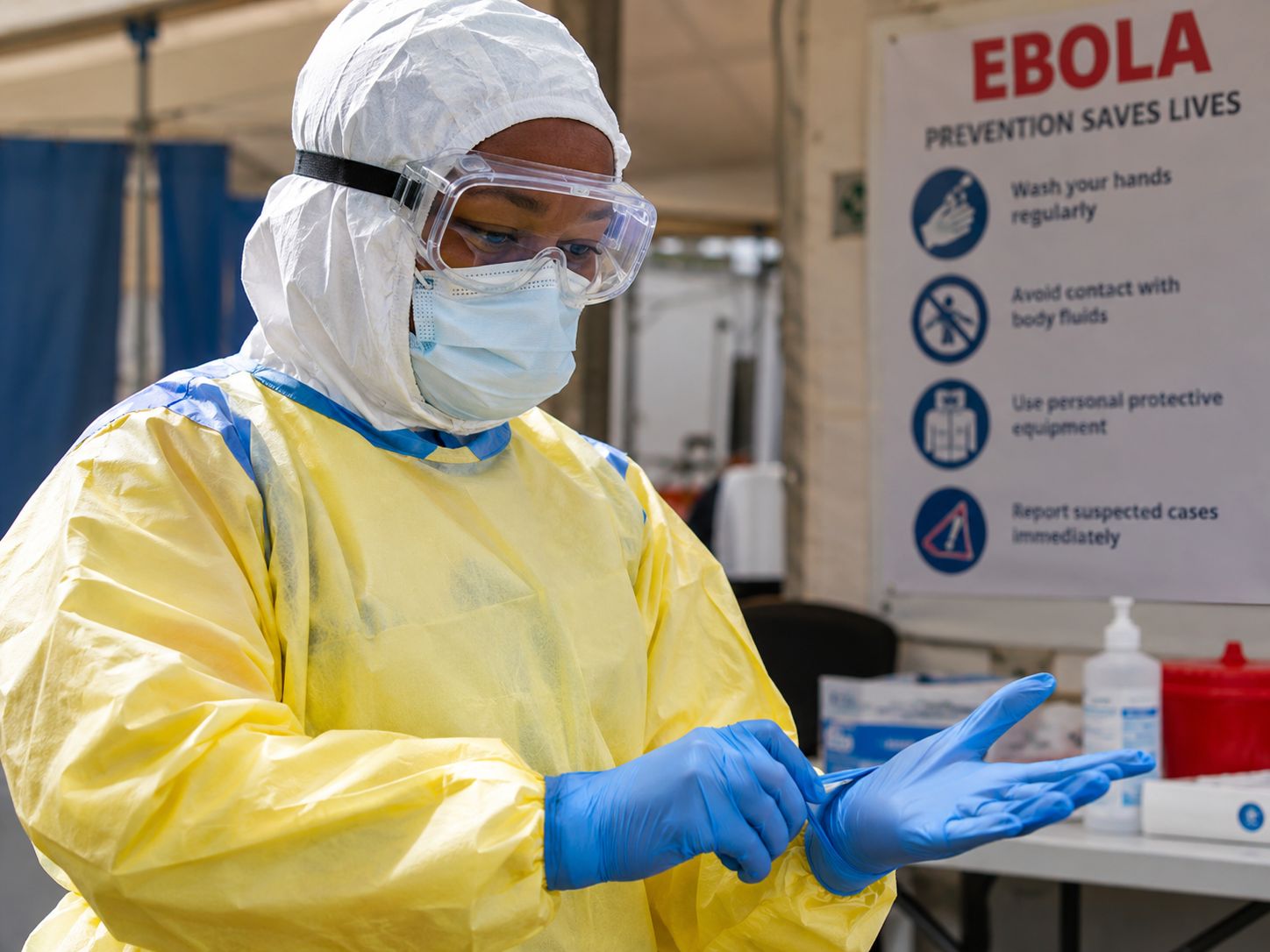 PPE Preparation in an Ebola Clinic