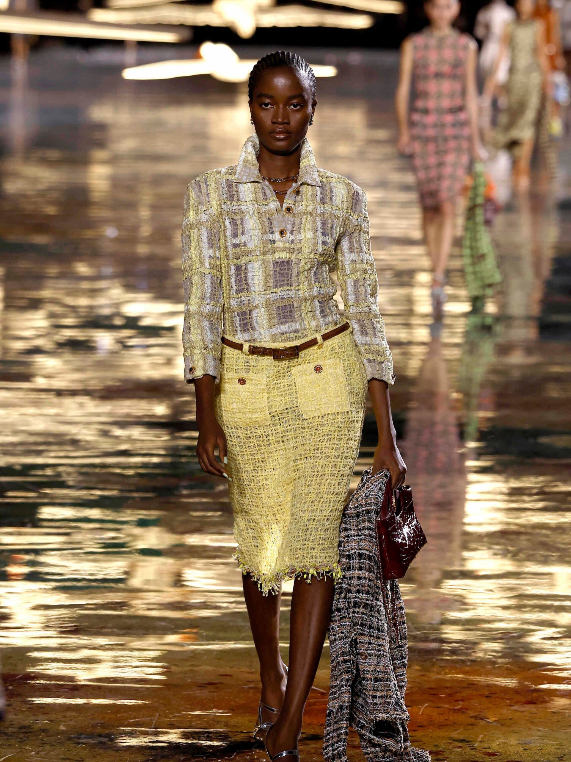 Rachael Ojuromi walking the Chanel Spring Summer 2027 runway at the Grand Palais in Paris.