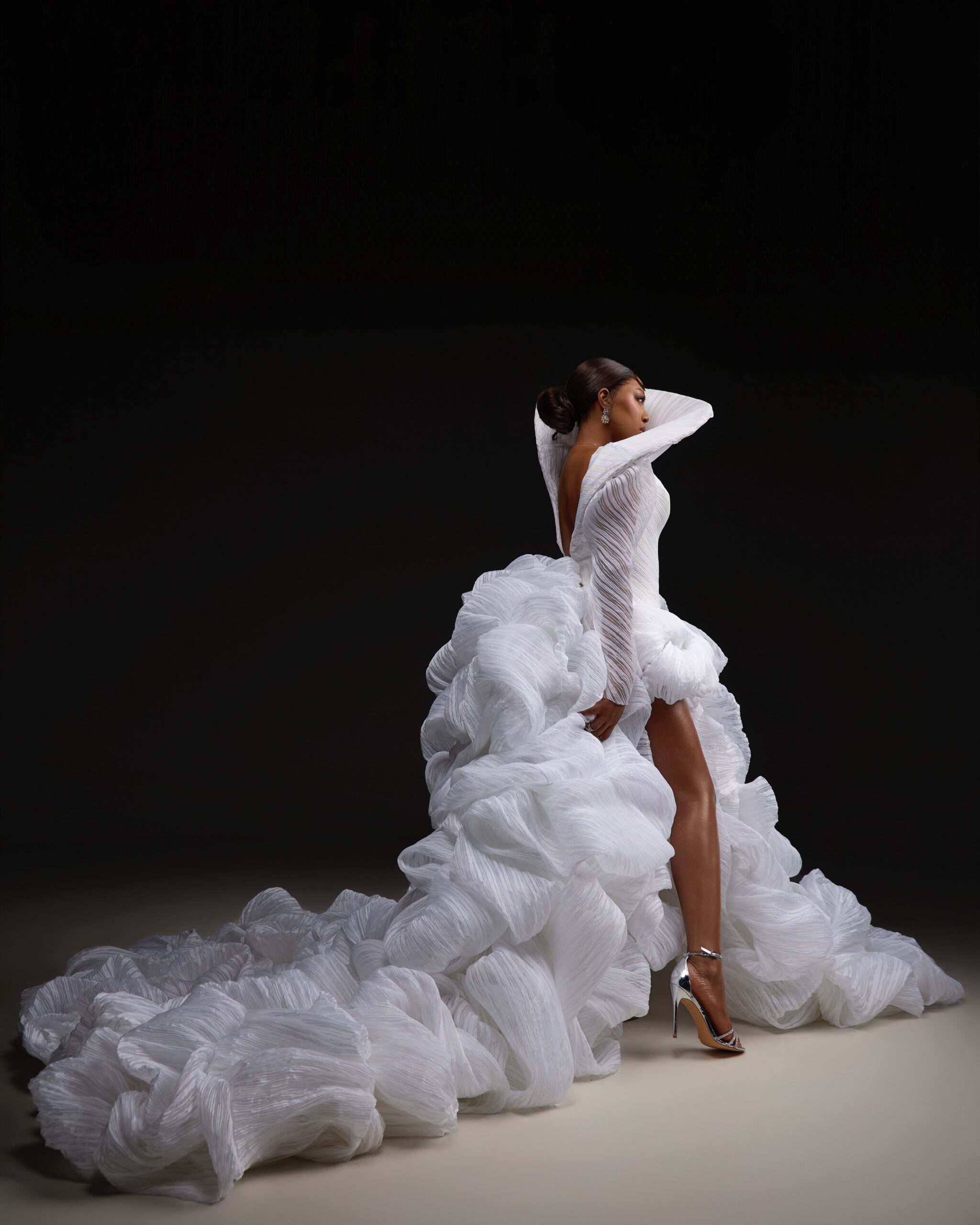 Mide Iwasokun Komeh Swish White Gown BellaNaija Red Carpet