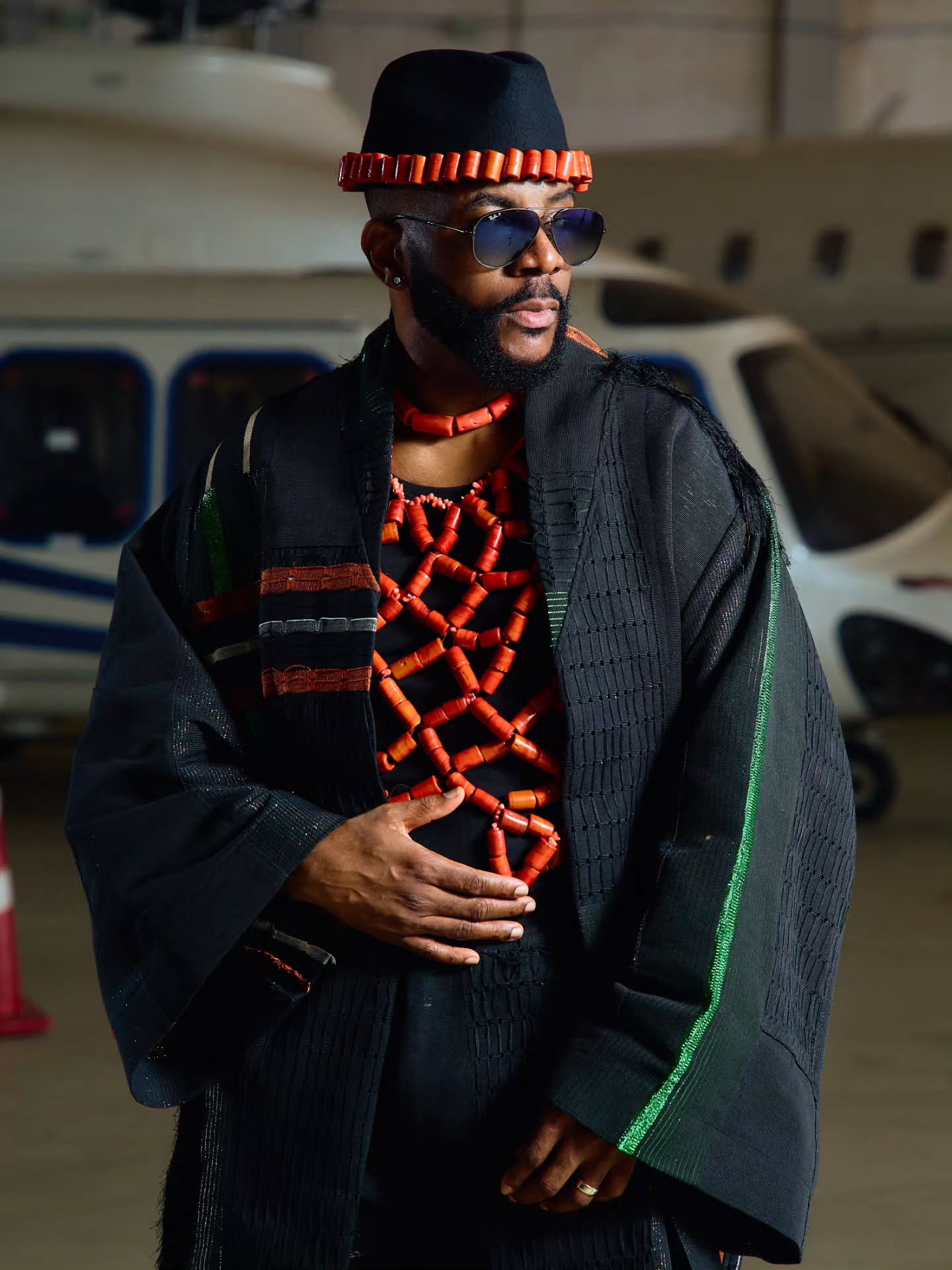 Ebuka Obi-Uchendu Goes Cultural in Custom Atafo for His Second BBNaija Season 11 Finale Look