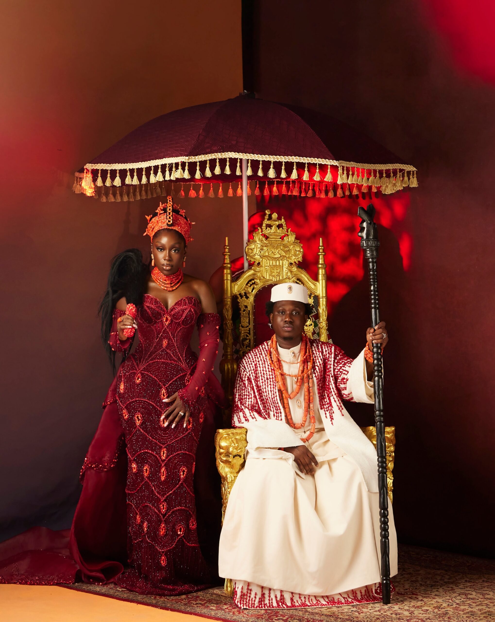 SaveClip.App_863321026_18651614815049848_7483841450151010821_n-scaled A Royal Love Story! Zlatan Ibile & Davita Omoniyi’s Edo Traditional Wedding Looks