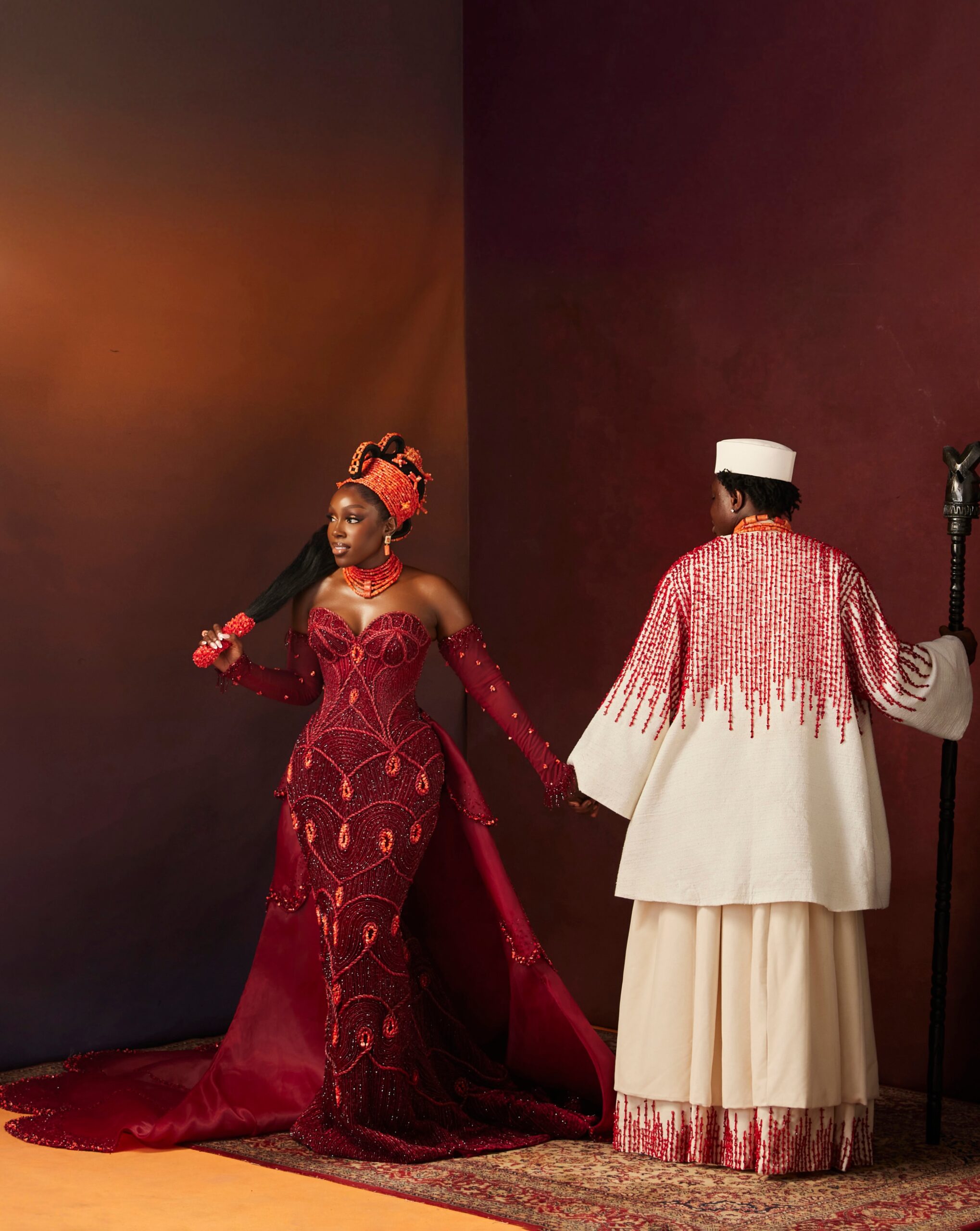 SaveClip.App_863353497_18651614803049848_3400401858287859163_n-scaled A Royal Love Story! Zlatan Ibile & Davita Omoniyi’s Edo Traditional Wedding Looks