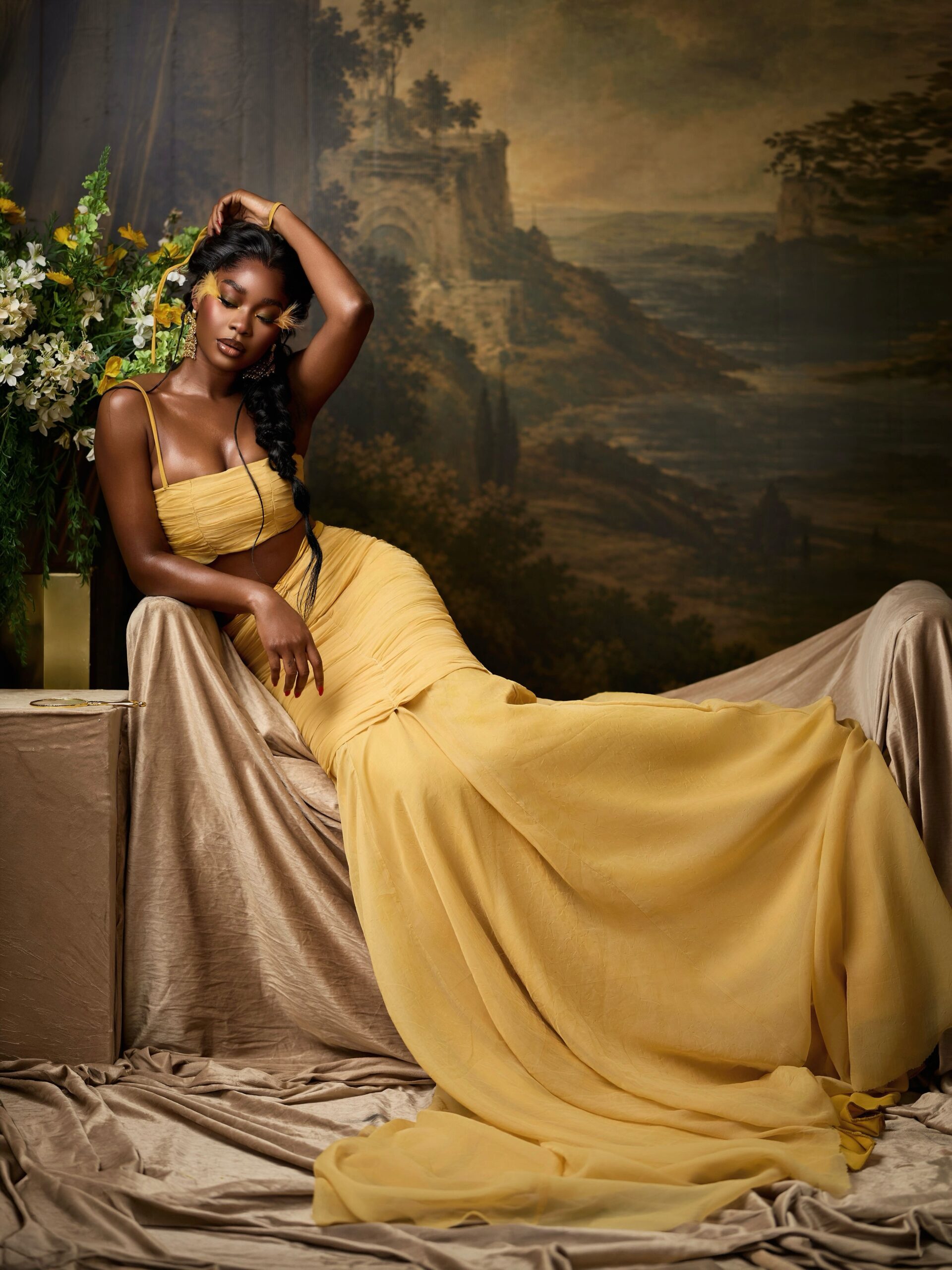 25 and Golden! Dede Ashiogwu Celebrates in a Gorgeous Butter-Yellow Two-Piece