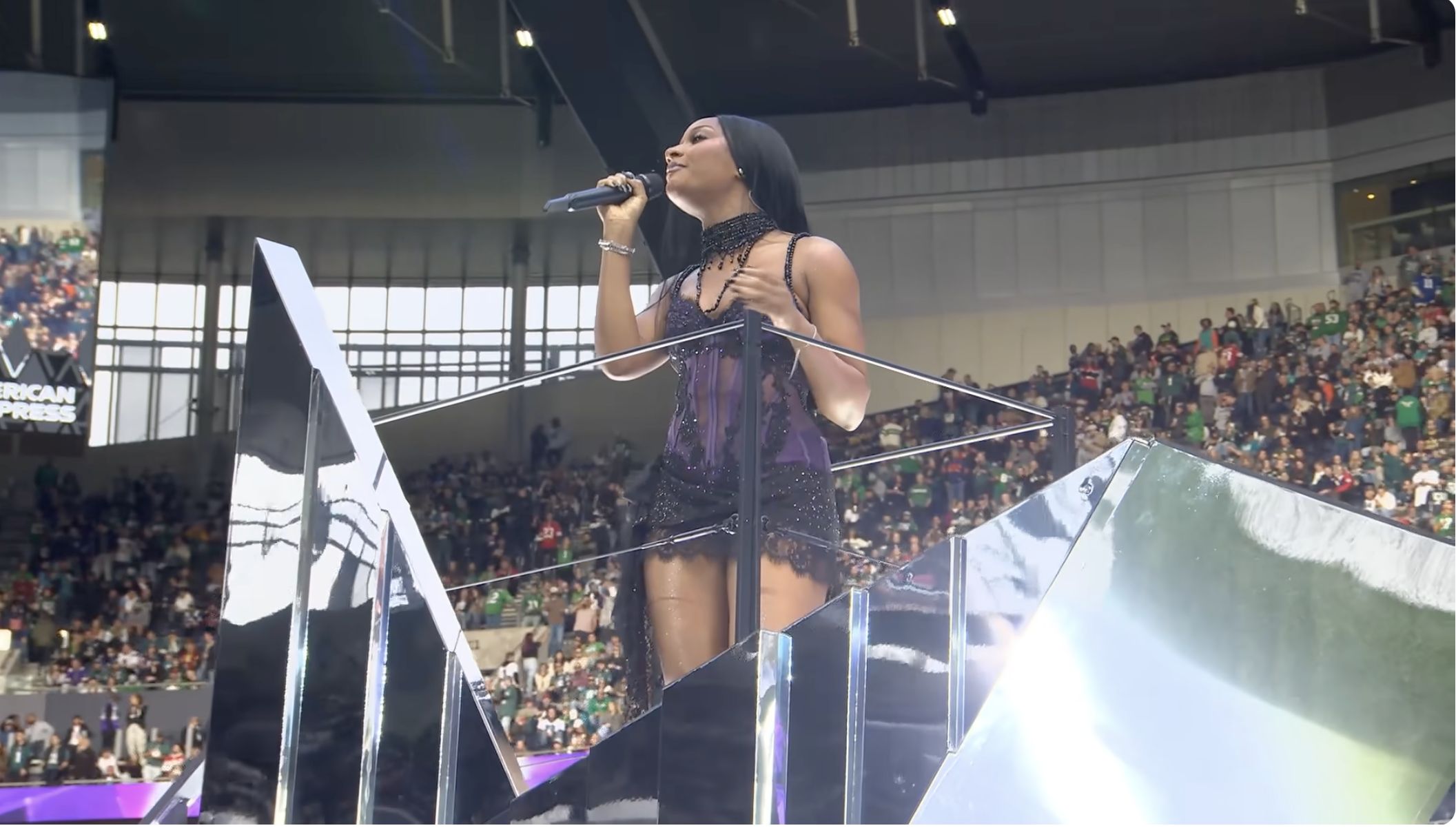 Ayra Starr performing at the NFL Halftime Show in London