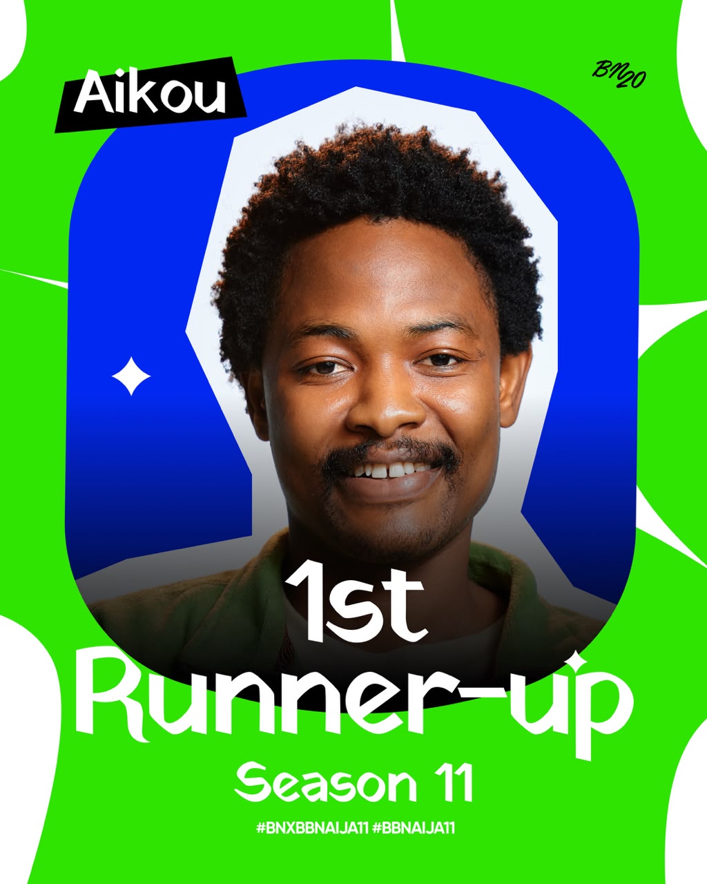 Aikou official announcement as first runner-up of Big Brother Naija Season 11 Show Ya Sef edition.