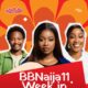 Minimie BBNaija Season 11 Week in Review graphic featuring Top 3 finalists Aikou, Temi Nkem, and Sheba.